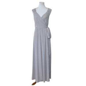 Ceremony Silver Wrap Dress Joanna August Bridesmaid Formal Prom Party  Medium M